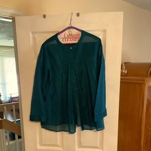 Italian teal blouse; worn once. Italian size XL, a little smaller than US size.